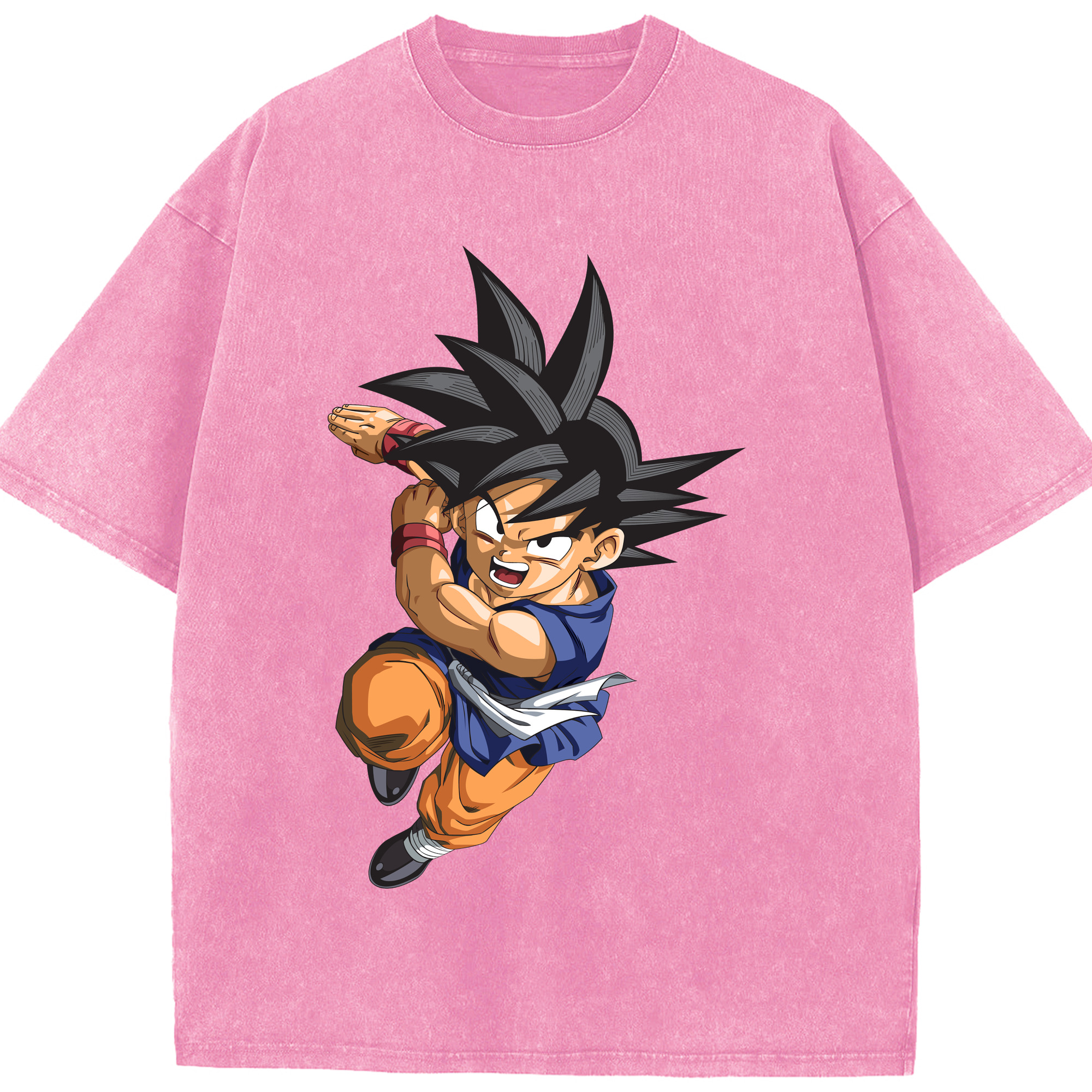 （画像用） ドラゴンボール 孫悟空（そん ごくう）Son Goku カカロット DRAGON BALL Kakarotto 綿100% ヴィンテージ風 半袖Tシャツ（フロントプリント）